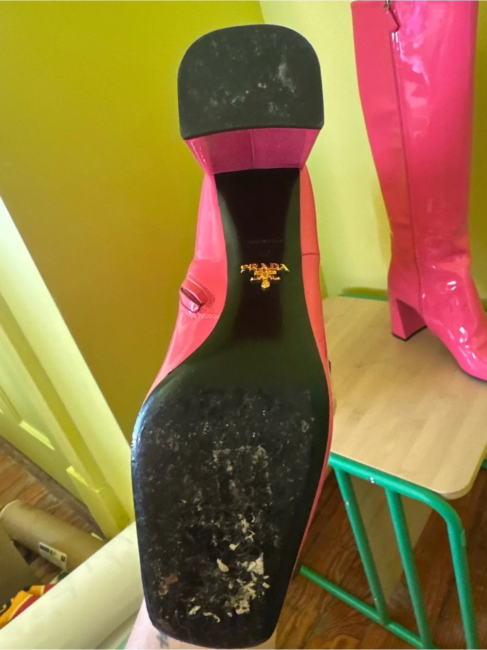 Prada Fuchsia Patent Leather Knee High Boots 💗